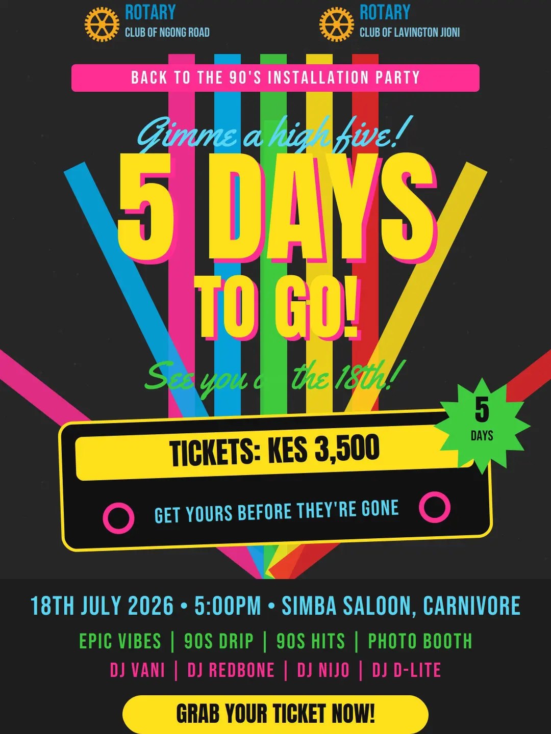 โ๐พ HIGH FIVE... JUST 5 DAYS TO GO! ๐...