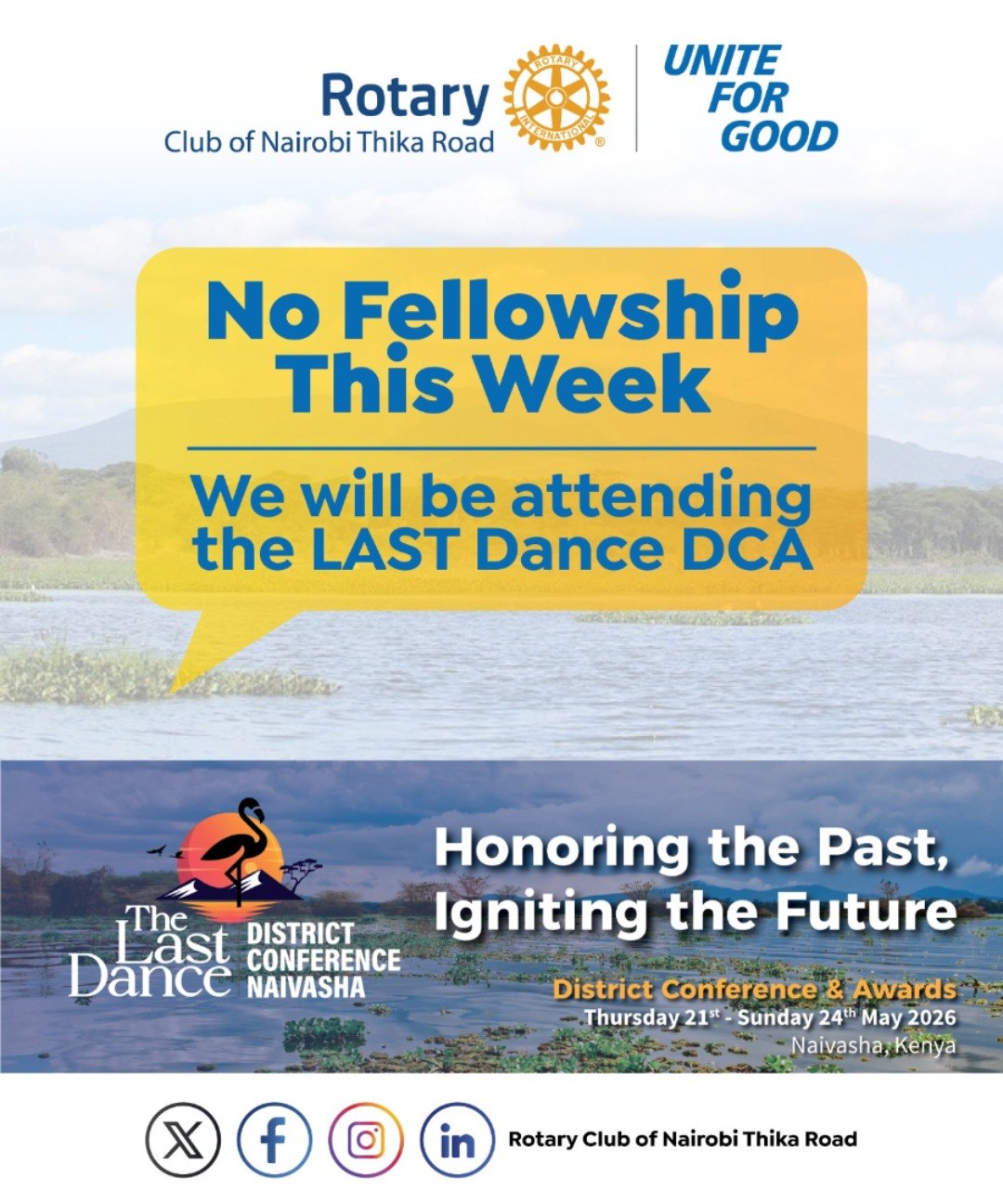 No fellowship this week, People of Action but the