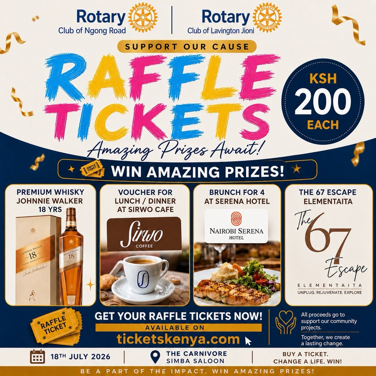 A ticket. A chance to win. A chance to give back....