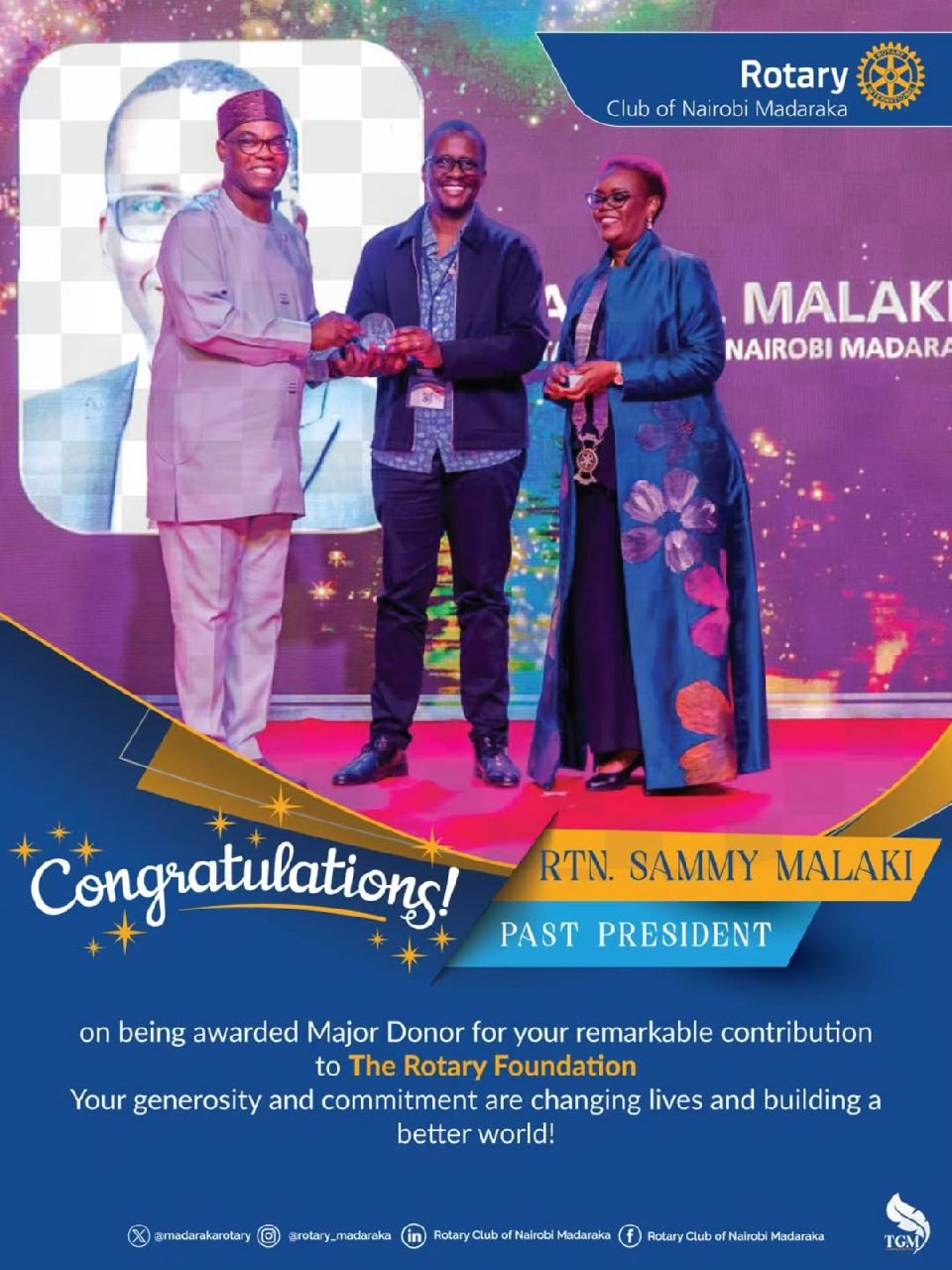 We wish to congratulate our Past President Sammy M...