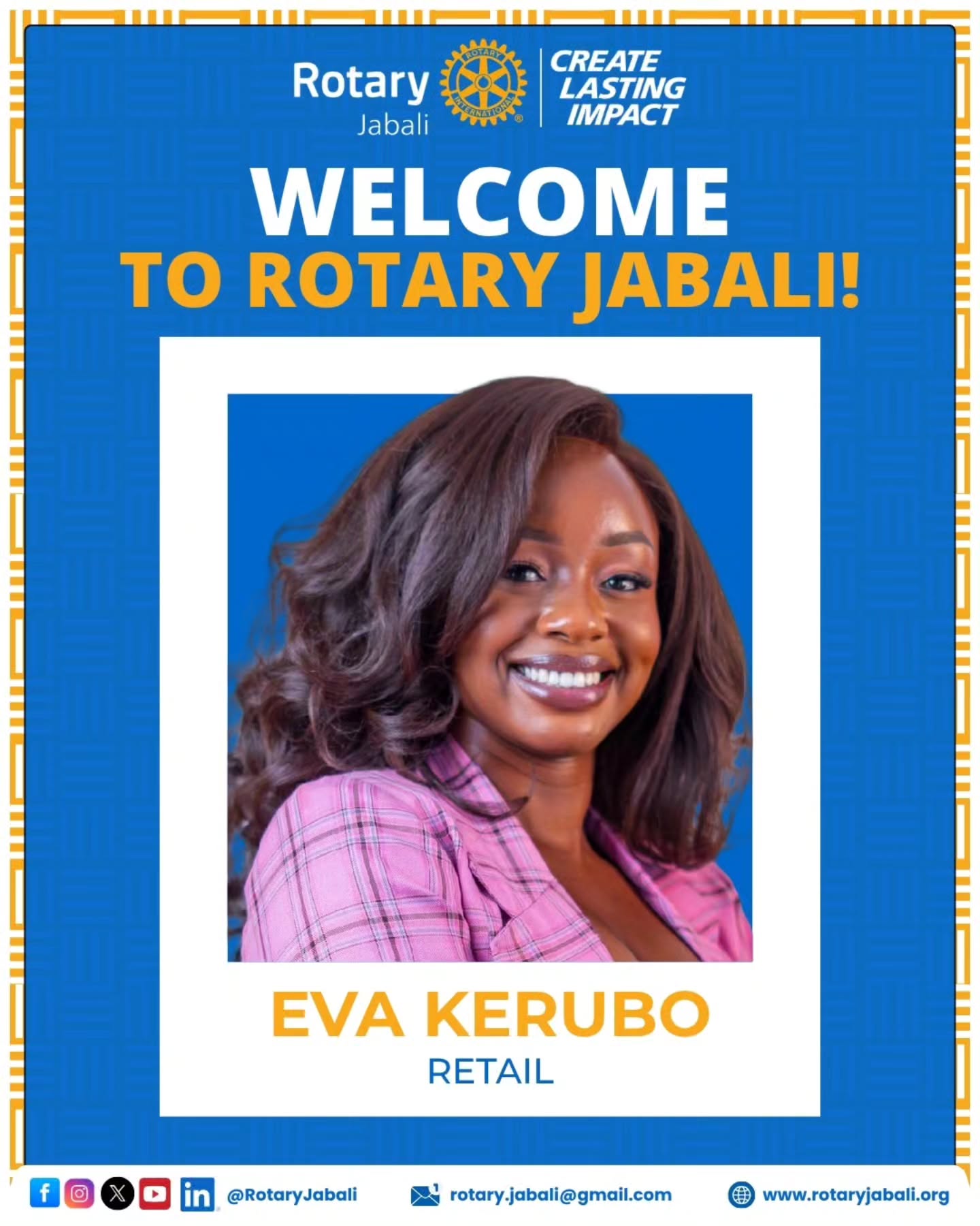 Please join us in welcoming Eva Kerubo to Rotary J...
